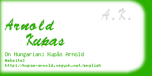 arnold kupas business card